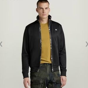 G-Star Aichesal Or Slim Tracktop Sweat zip up size Small black and white